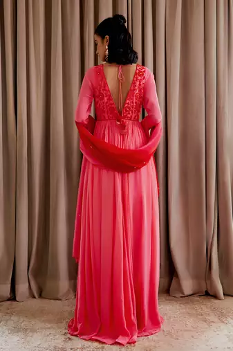 Bubblegum pink anarkali set