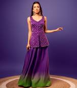 Purple-green ombre checks set