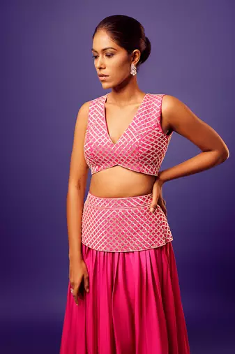 Pink-orange ombre jasmine set