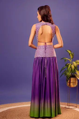Purple-green ombre jasmine set