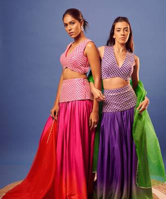 Purple-green ombre jasmine set 4