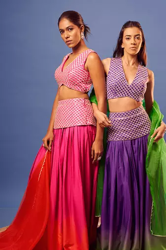 Purple-green ombre jasmine set