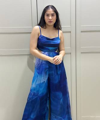 Blue printed jumpsuit 1