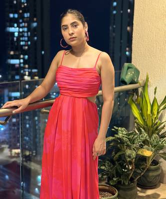 Pink and red printed jumpsuit 2