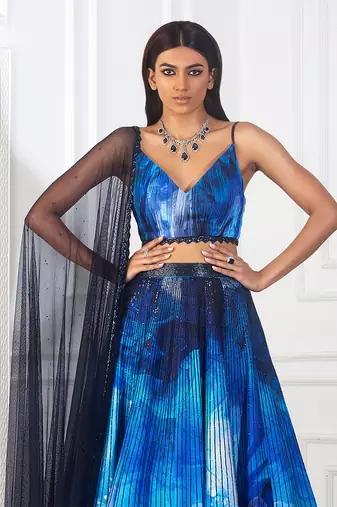 Printed Triangle Lehenga Set