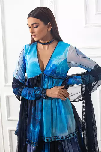 Peplum Printed Lehenga Set