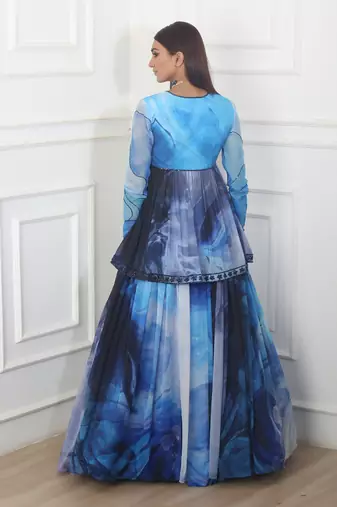 Peplum Printed Lehenga Set