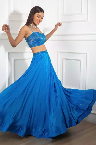 Teal Blue Lehenga Set