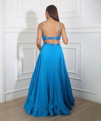 Teal Blue Lehenga Set 4