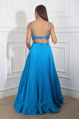 Teal Blue Lehenga Set