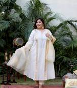 Gold and ivory cotton lurex suit set - (set of 3)