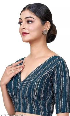 Panjari Store Kerosin Georgette Short Sleeves Padded blouse Size Will Be 38(Self alterable from 36-40) 1