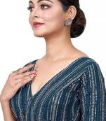 Panjari Store Kerosin Georgette Short Sleeves Padded blouse Size Will Be 38(Self alterable from 36-40)