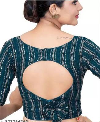 Panjari Store Kerosin Georgette Short Sleeves Padded blouse Size Will Be 38(Self alterable from 36-40) 3