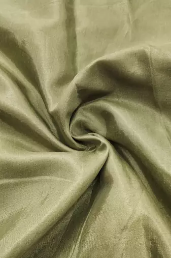 Manvaa women's olive green sequnce work viscose organza dress material