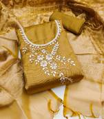 Manvaa women's must handwork pure viscose dress material