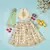 Multi-colored chanderi floral printed lehenga set for girls