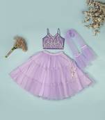 Violet pure spun top lehenga set for girls.