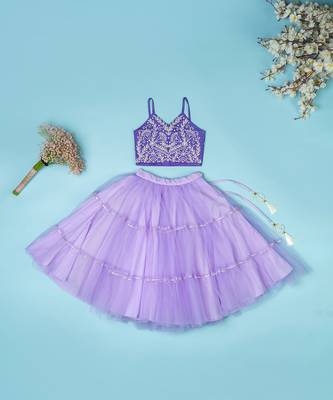 Violet pure spun top lehenga set for girls. 2