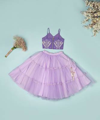 Violet pure spun top lehenga set for girls. 4