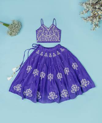 Violet pure spun lehenga set for girls. 2