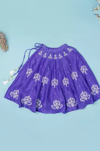Violet pure spun lehenga set for girls.