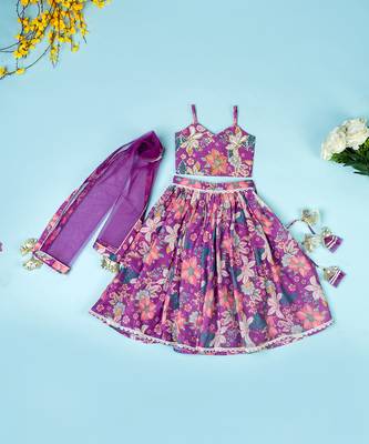 Purple  lehenga set for girls 1