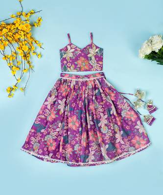 Purple  lehenga set for girls 2