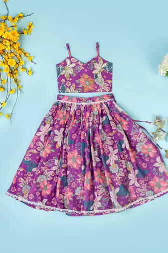 Purple  lehenga set for girls