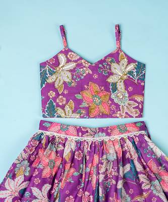 Purple  lehenga set for girls 3