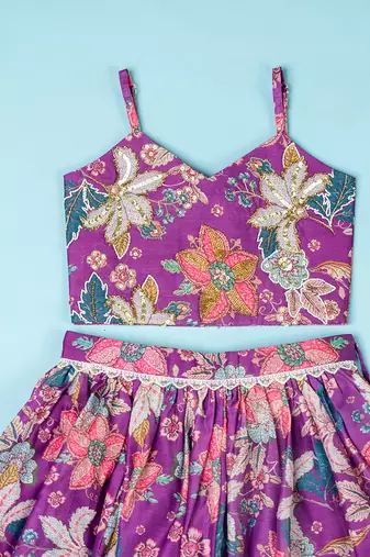 Purple  lehenga set for girls