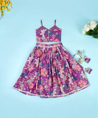 Purple  lehenga set for girls 4
