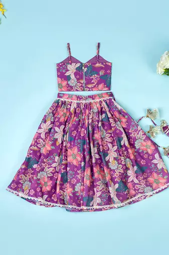 Purple  lehenga set for girls