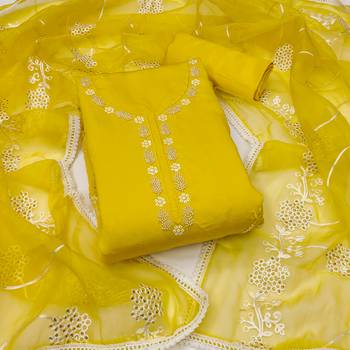 Manvaa women's light green embroidery premium cotton silk dress material 1