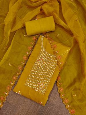 Manvaa women's mustered heavy embroidery roman silk dress material 4