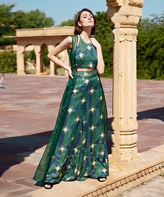 Evergreen satin co-ord set 1