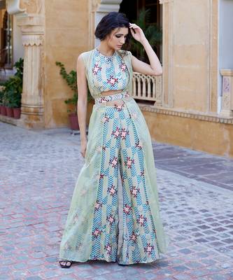 Pistachio satin co-ord set 2