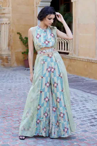 Pistachio satin co-ord set