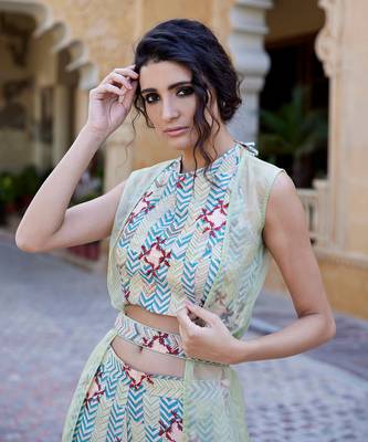 Pistachio satin co-ord set 3
