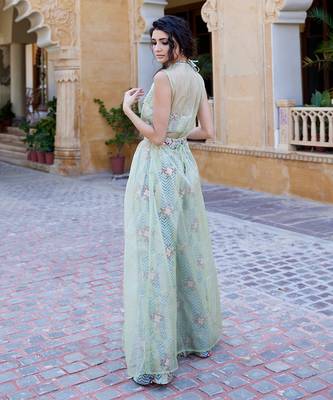 Pistachio satin co-ord set 4