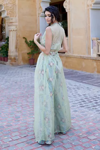 Pistachio satin co-ord set