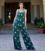 Evergreen satin jumpsuit