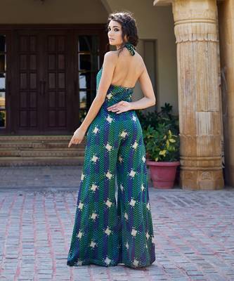 Evergreen satin jumpsuit 2