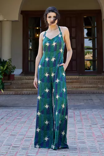 Evergreen satin jumpsuit