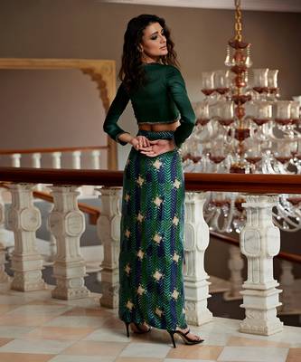 Evergreen satin skirt set 3