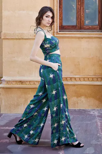 Evergreen organza co-ord set