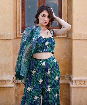 Evergreen organza co-ord set 4