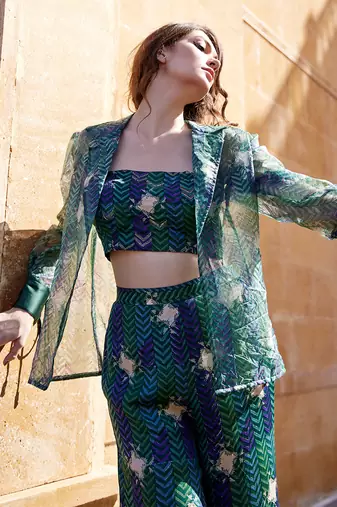 Evergreen organza co-ord set