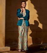 Pistachio satin skirt set