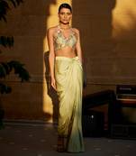 Pistachio satin skirt set